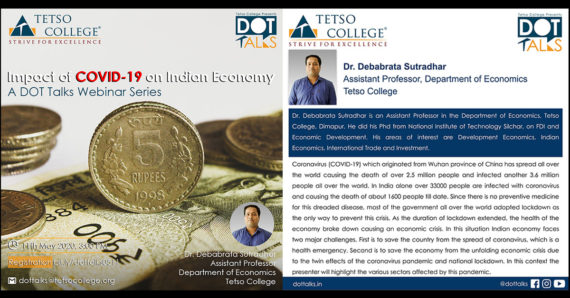 Dottalks Webinar Series held on the topic “The Impact of COVID-19 on Indian Economy”