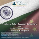 A National ‘Policy Research Colloquium’ on India-China Relations